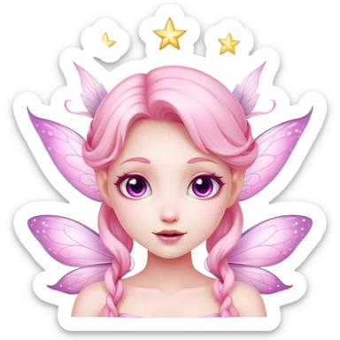 pink fairy face magic sticker