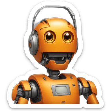 orange human robot sticker