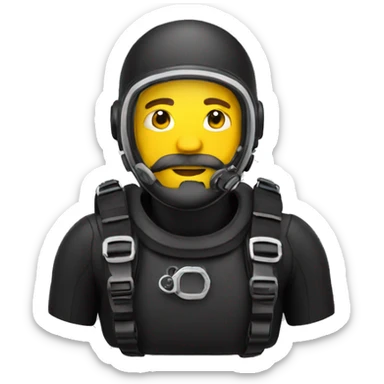 sidemount scuba diver with beard sticker