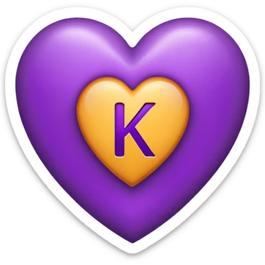 The Letter “k” inside a Purple Heart sticker