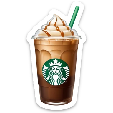 Starbuck ice coffee with ice cubes sticker