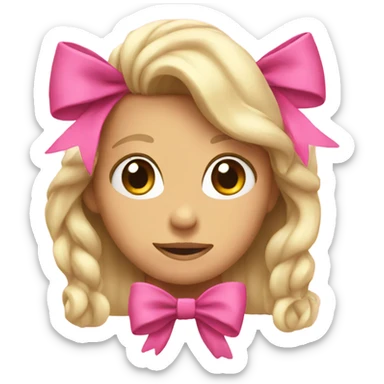 Pink bow sticker
