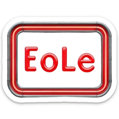 Minimalist emoji-style sticker of a flickering neon sign “HELLWOOD”, cracked letters, some missing, grayscale tubes with only faint glow in faded red

 sticker