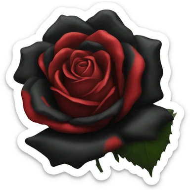 black rose with red paint sticker