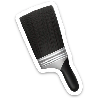 Black art brush sticker