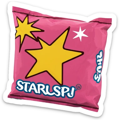 Pink starburst brand candy square  sticker