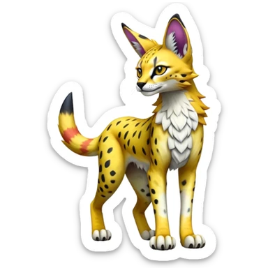Epic Colorful Sergal-Serval-Vernid full body sticker