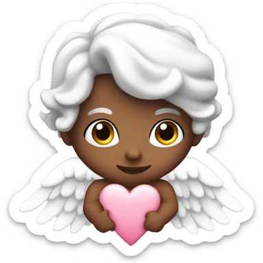 A pink and white Cupid  sticker