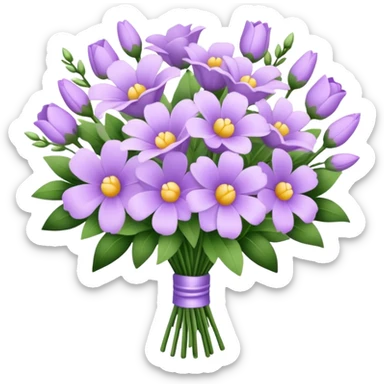 Soft simple light purple bouquet, NO leaves sticker