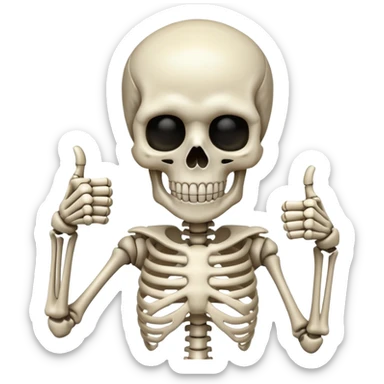 Skeleton thumbs up sticker