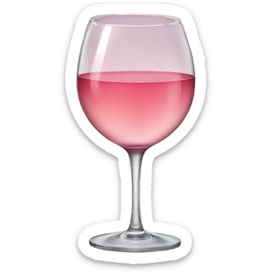 Glass of rosè wine with a kiss on it sticker