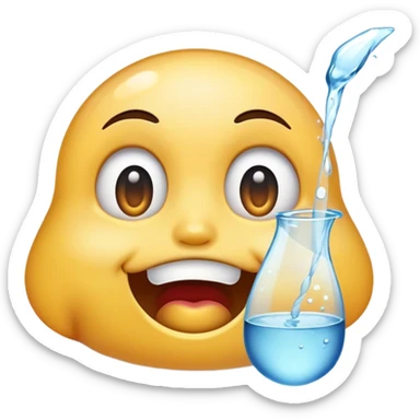 Emoji with water coming out mouth drooling sticker