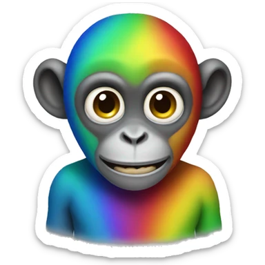 Rainbow monkey sticker