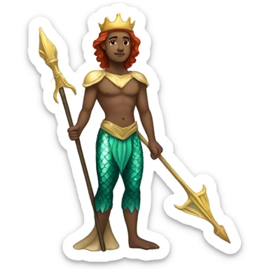 Mermaid prince with trident sticker