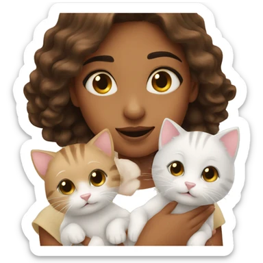Pretty Girl with two cute kittens sticker