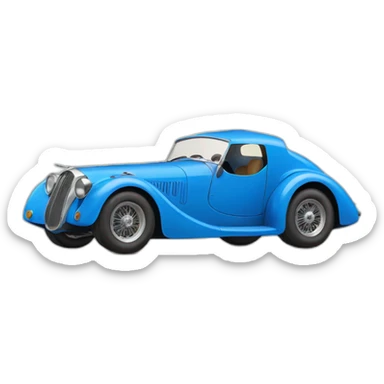 blue 30s sport car sticker
