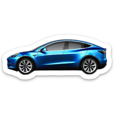 Tesla model y bleue sticker