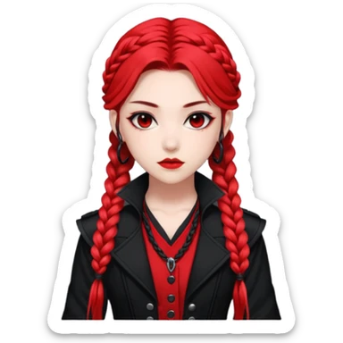 kpop demon hunters rumi purlel hair long braid sticker