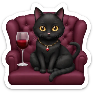 black cats On A Couch With Wine sticker