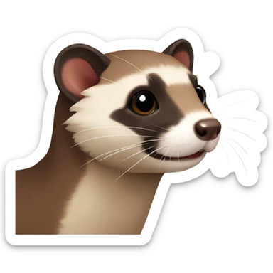 Brown ferret sticker