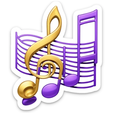 mystical object purple and gold music sticker
