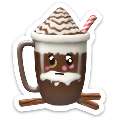 Festive hot chocolate sticker