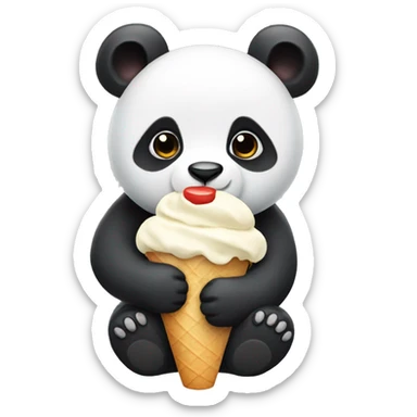 Panda eating ice cream sticker