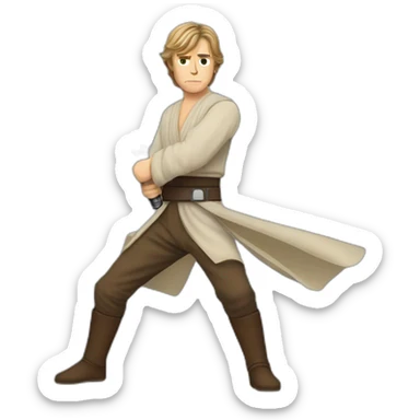Luke skywalker, jedi, lightsaber, full body sticker