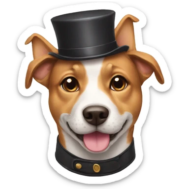 Cat dog with tip hat  sticker