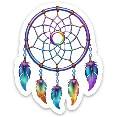 Iridescent Dreamcatcher-suncatcher sticker