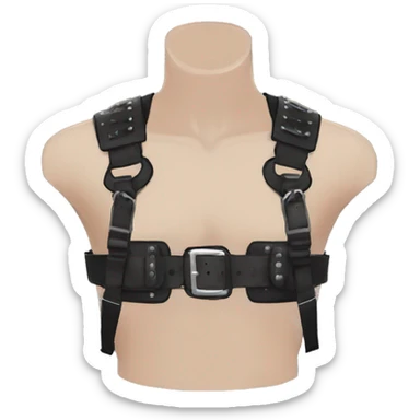Anthro Punk Fursona Chest Harness  sticker