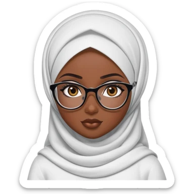 pretty bratz baddie, dark skin, hijabi with glasses sticker