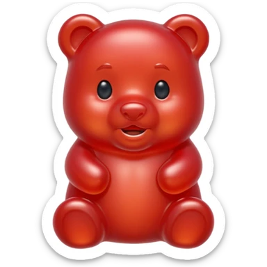 beautiful red gummy bear with long hair, only head sticker