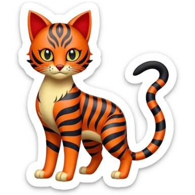 Liepard-Litten-Sprigatito-Pokémon-fusion-creature (full body) sticker