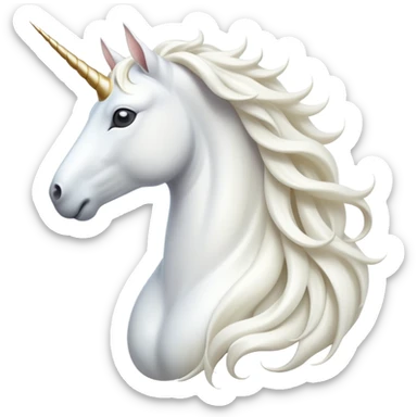 cinematic-beautiful-white-unicorn-emoji,-poised-and-regal,-with-a-slender,-ethereal-form-draped-in-a-pristine-white-color,-a-flowing-mane-and-tail,-and-a-white,-spiraled-horn-that-radiates-pure-light,-simplified-yet-sharp-and-majestic sticker