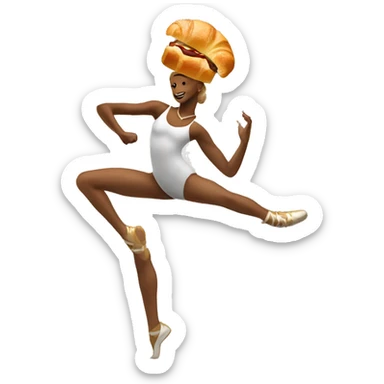 Dancer dance on the world with a Croissant  sticker