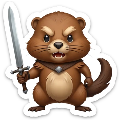 beaver with a weapon sticker