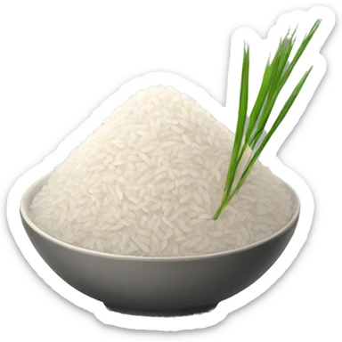 Still life rice on gray sticker