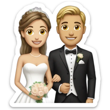 bride and groom sticker