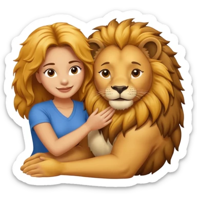 Gata masajeando a leon sticker