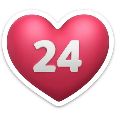 A hand-made heart. 24 inside sticker