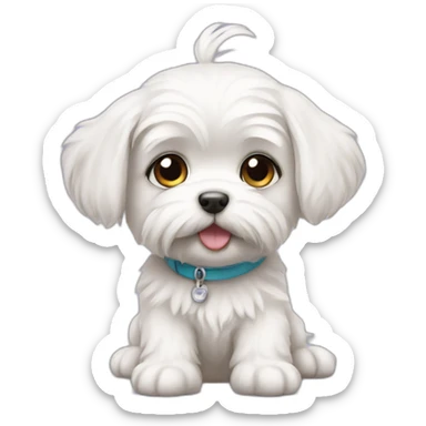 maltese puppy sticker
