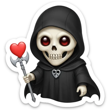 cute reaper with heart eyes sticker