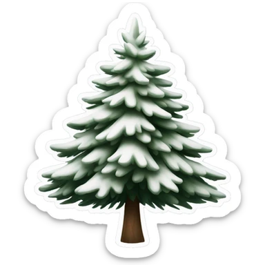  actual white fir christmas tree isolated.  sticker