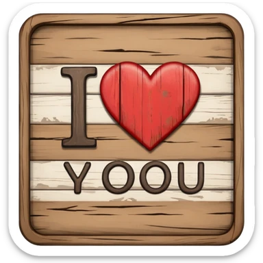 I love you written on a sign  sticker