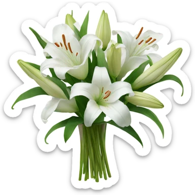 bouquet of white lilies  sticker