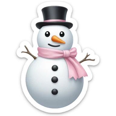 Snowman with a light pink bow sticker