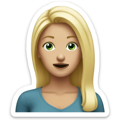 blonde woman making an whoopsie face  sticker