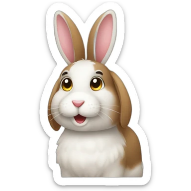 Realiza un conejo que a su cara se Note la alegría sticker