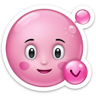 the words 'Something pink' in bubbly pink cartoonish font emoji style sticker